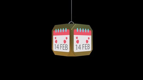 Spinning 3D Love Calendar Icon for Celebrations