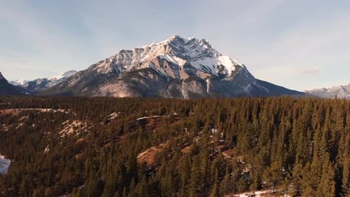 aerial footage canada mountain forest