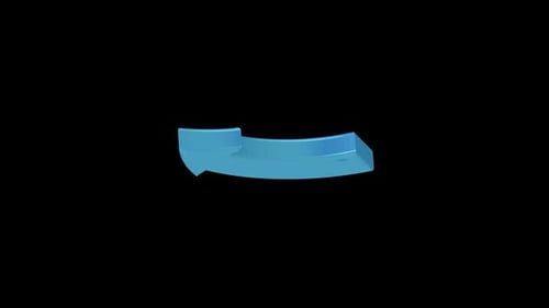 Animated Blue Curved Arrow Transition Element