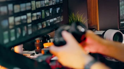 Assembling Vintage Camera Lens with Precision in Studio