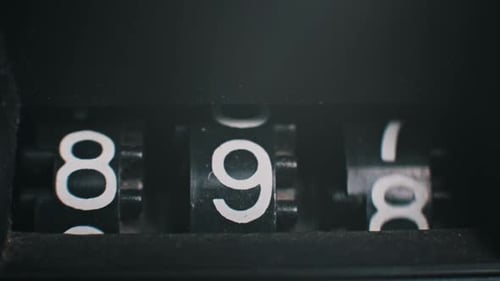 Vintage Number Counter Close Up