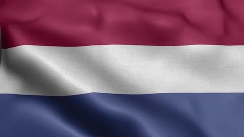 Realistic Netherlands Flag Waving Seamless Loop