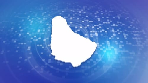 Animated Barbados Map Outline Reveal on Digital Background