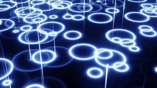 Abstract disco blue water drops VJ Loop 3d render. Cyan laser background for a nightclub, bar