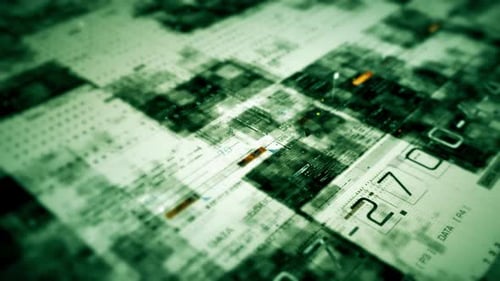 Futuristic Digital Data Grid Processing Abstract Loop Animation