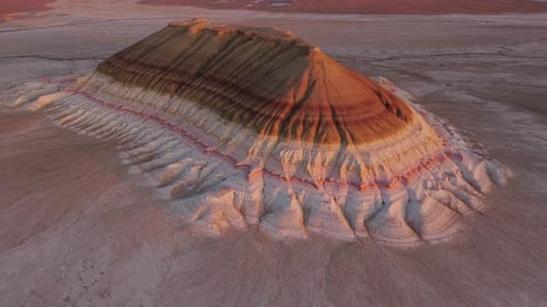 Aerial view of multi layered mountain, Kazakhstan.