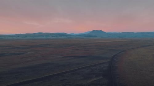 Aerial Landscape View at Sunset