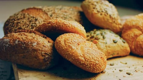 Appetizing Variety of Fresh Baked Breads and Rolls