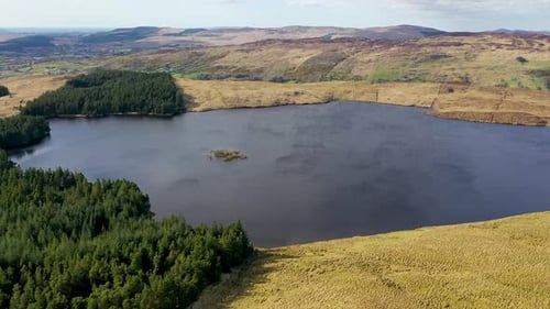 Aerial View of Lough Anna the Drinking Water Supply for Glenties and Ardara County Donegal Ireland