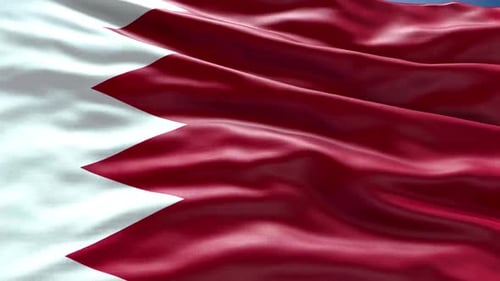 Realistic Fabric Waving Bahrain Flag Animation