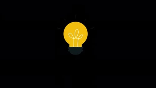 Animated Flat Design Lightbulb Idea Icon
