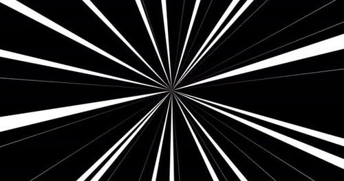 Energetic White Radial Lines Bursting Animation