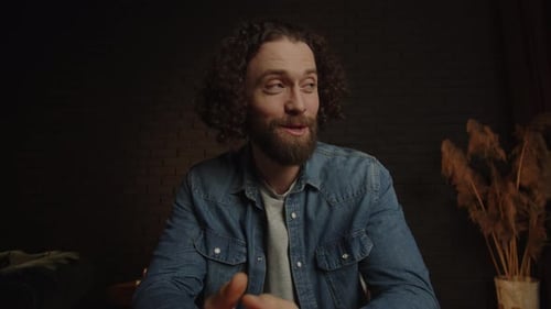 Friendly Man Speaking Indoors