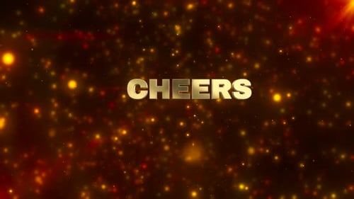Sparkling Golden Cheers Text Reveal Animation