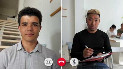 Conversation en ligne entre deux personnes à des endroits différents