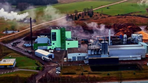 Factories and nature.