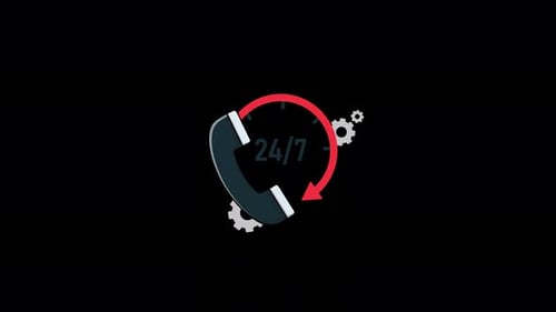 24 Hours Call Service Concept Animation Video - Transparent