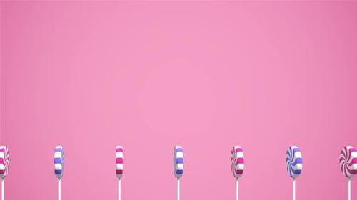 Spiral lollipop animation. Lollipop on stick animation. Striped twisted candy