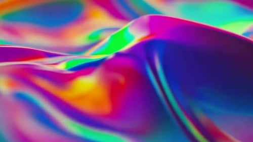 Abstract Fluid Iridescent Waves Seamless Loop Background