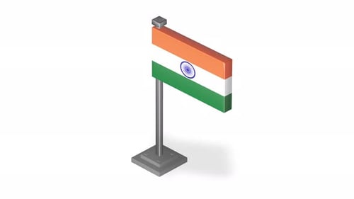 Boucle isométrique du drapeau indien 3D + canal alpha