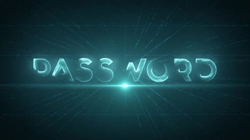 Futuristic Glowing Password Text Reveal