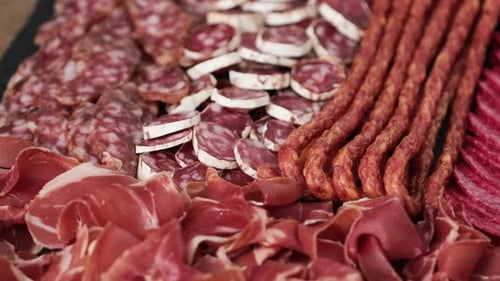 Delicious Assortment of Cured Meats and Sausages