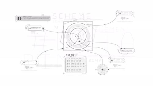 Abstract Animated Multicomponent Scheme in HUD Style