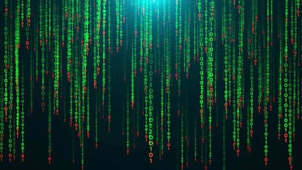 4K Matrix Code Rain | Green Binary Code Falling Background | Digital ...