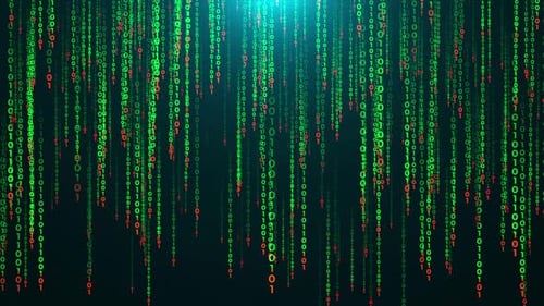 Código de matriz que cae, código digital de computadora, lluvia, fondo de lluvia, código binario de matriz digital de alta tecnología que cae