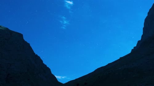 Majestic Mountains Frame Starry Night Sky