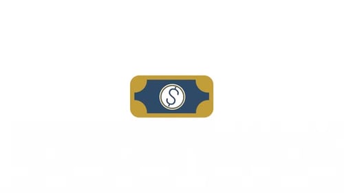 Animated Flat Design Dollar Sign Icon