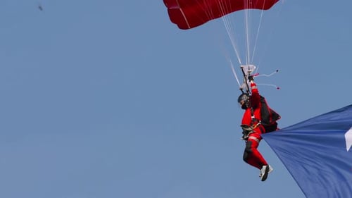 Skydiver in the Blue Sky