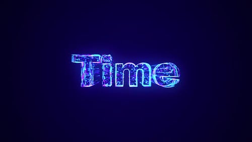 Futuristic Digital Data Text Reveal of Time