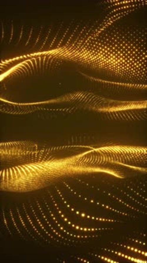 Abstract Flowing Golden Particle Waves Loop Background