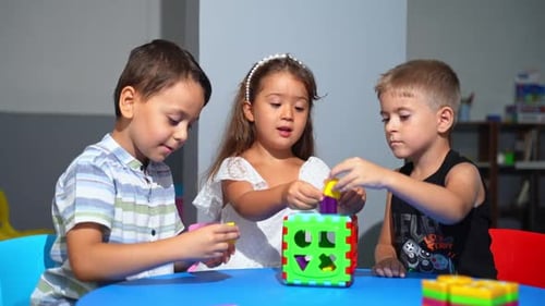 Explorative Process Kindergarten Students in Classroom Playing Cognitive Game Activities Decoding