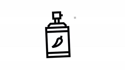 Animated Flat Design Chili Pepper Spray Can Icon