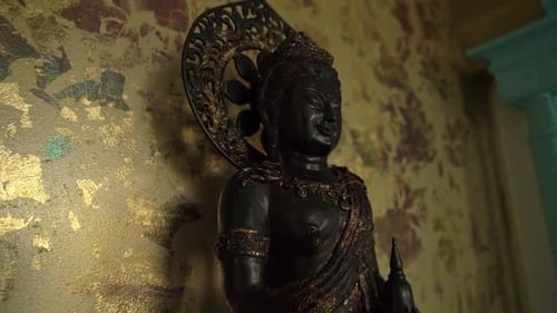 Wooden Buddha Statue in Temple