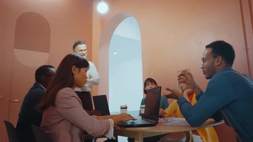 People working together in modern start up office