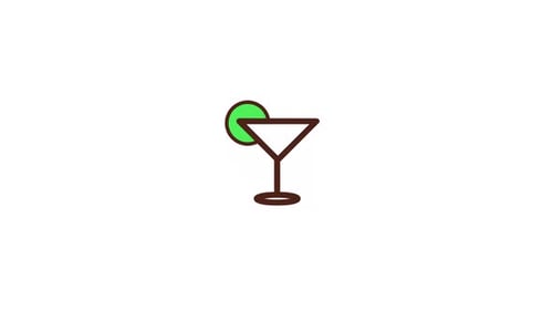Sketchy Cocktail Glass Animation with Animated Liquid Fill