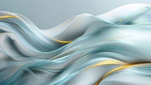 Light blue and gold abstract flowing waves