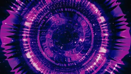 Fond d'animation violet du tunnel technologique