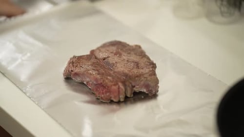 How to wrap a steak in aluminum foil