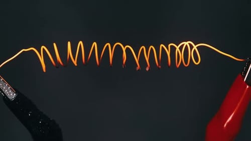 Copper Wire Coil Heating Up With Electricity