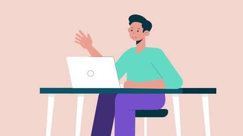 Reunión de empresa de equipo en línea | Animación 2D 4K