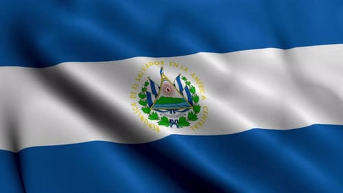 El Salvador National Flag Waving Seamless Loop