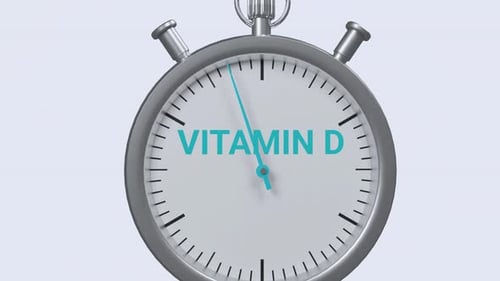 Animated Stopwatch Measuring Vitamin D Levels