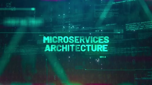 Microservices Architecture Word On High Technology Futuristic Background