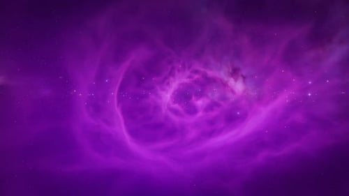 Abstract Purple Nebula with Sparkling Stars Background
