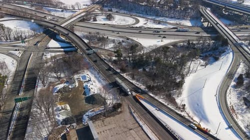 Aerial view of Interstate 95, United States.
