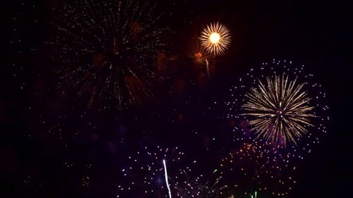 Fireworks Exploding in the Night Sky Celebration